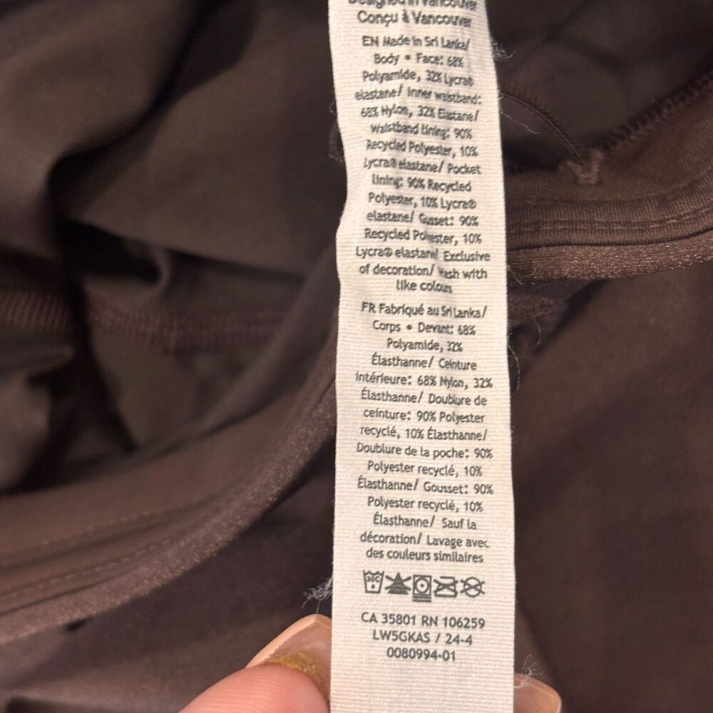Lululemon Satin Shine High-Rise Tight 25" Espresso Brown Size 6 / W5GKAS $118 - Picture 7 of 11